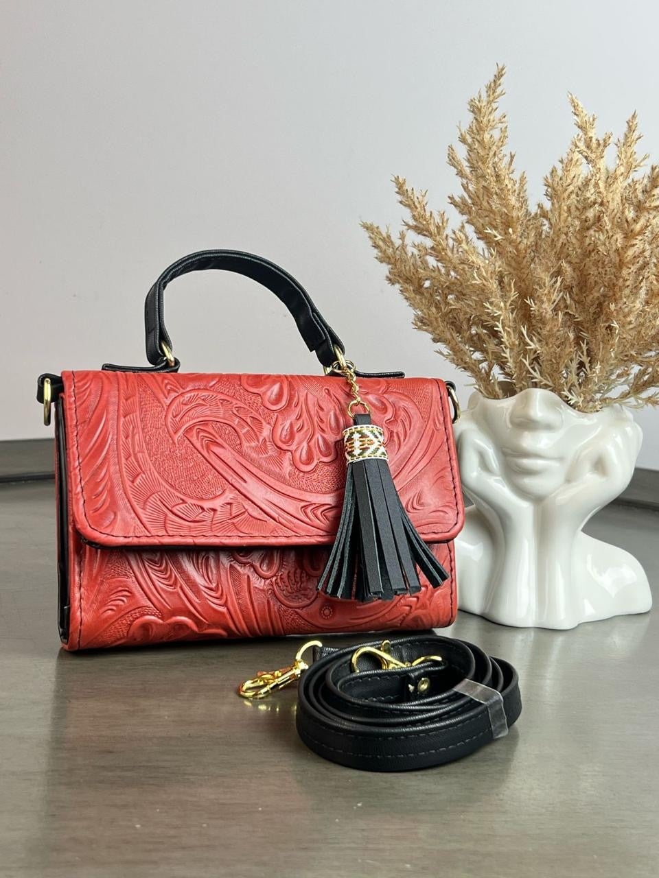 CROSSBODY DELIA 1 ROJO/NEGRO