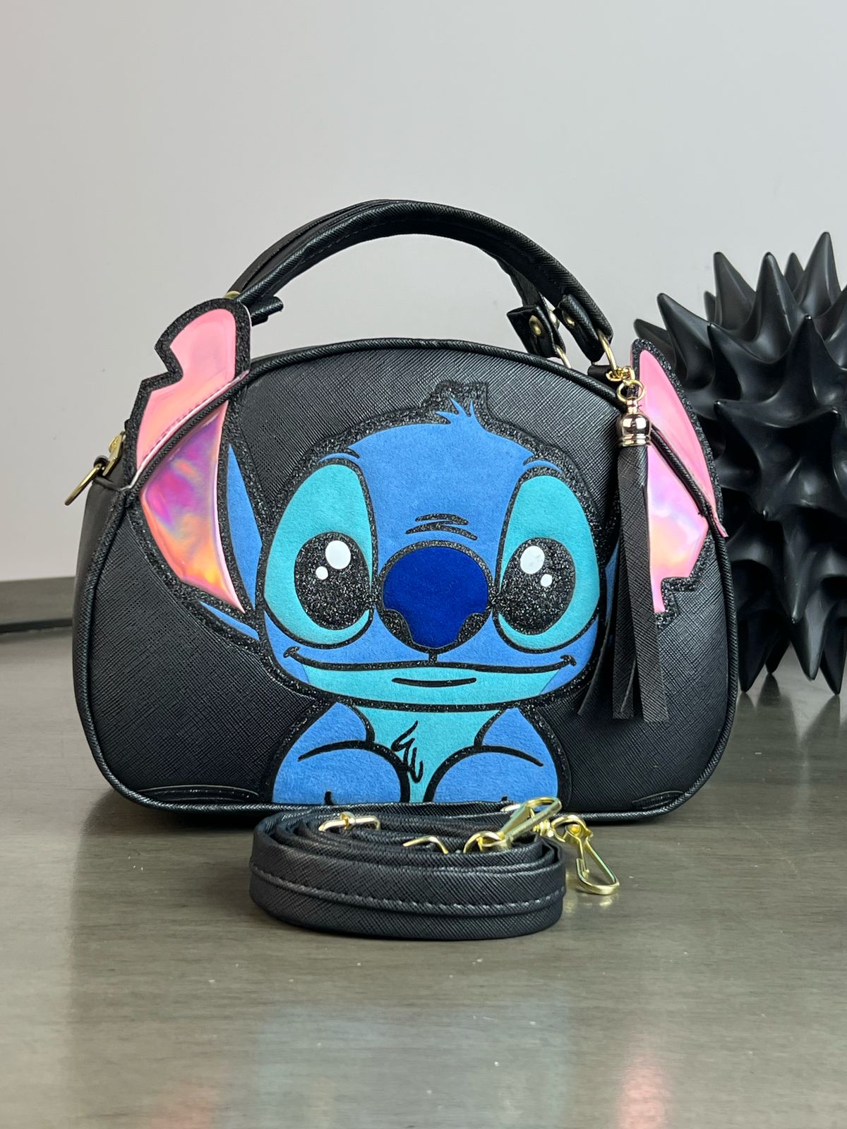 MALETITA PERSONAJE STITCH NEGRO