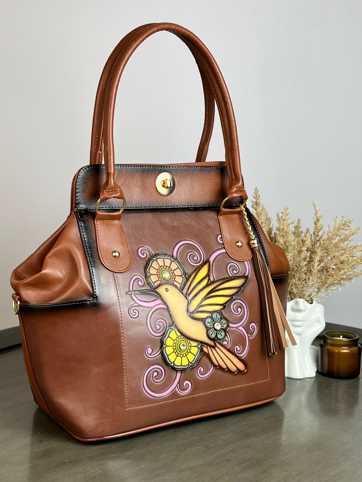MOD. DOMDAR BROCHE COLIBRI CAMEL