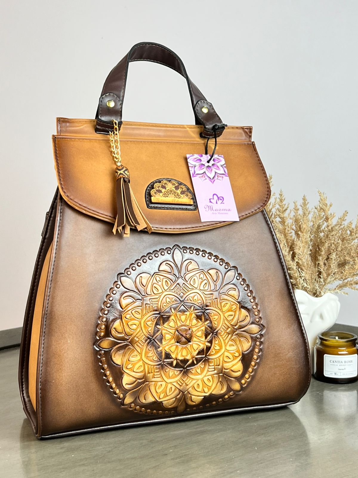 MAOMA GDE MOCHILA VERO MANDALA MARRON