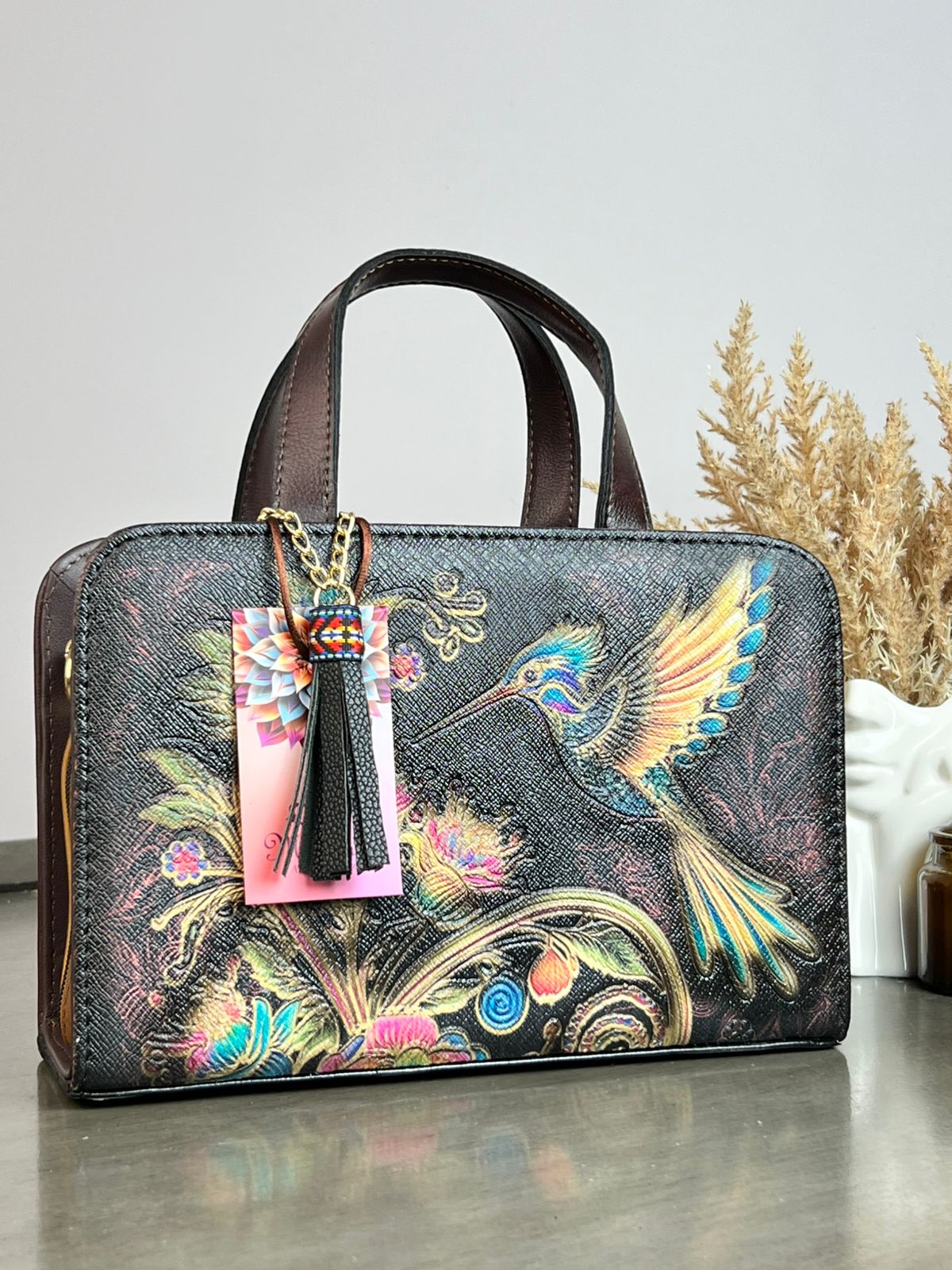MAOMA CROSSBODY COLIBRI NEGRO MATE/TONOS AMARILLO