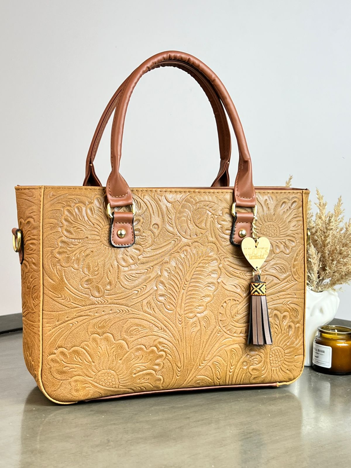 CARTAGENA PIEL GRASO FLORES CAMEL