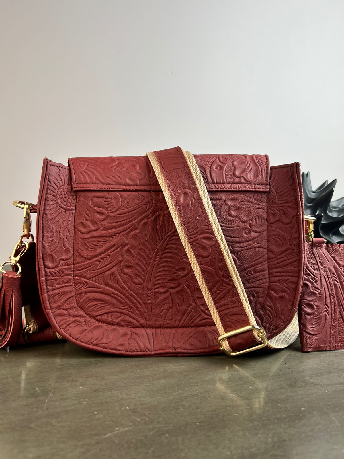CROSSBODY MABEL VERDE MILITAR/COBRE