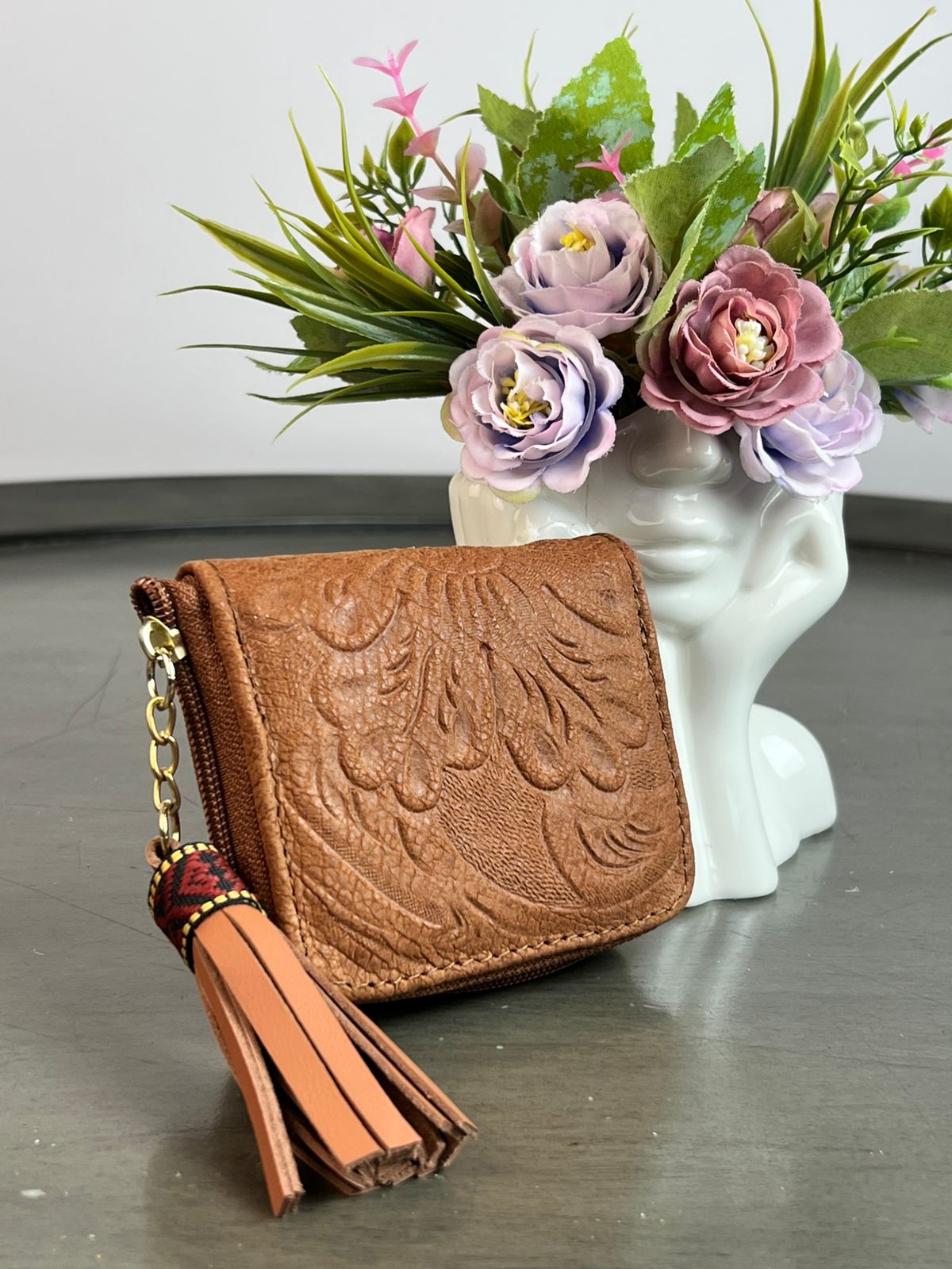MONEDERO PIEL CAMEL