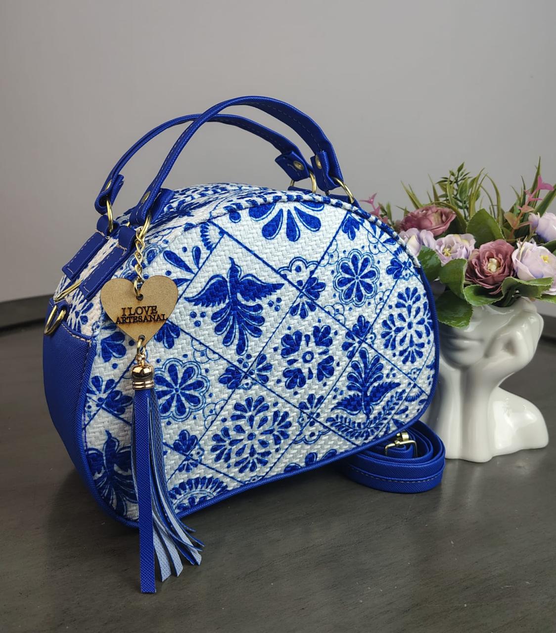 MALETITA YUTE TALAVERA F BLANCO/ CONTORNO COBALTO