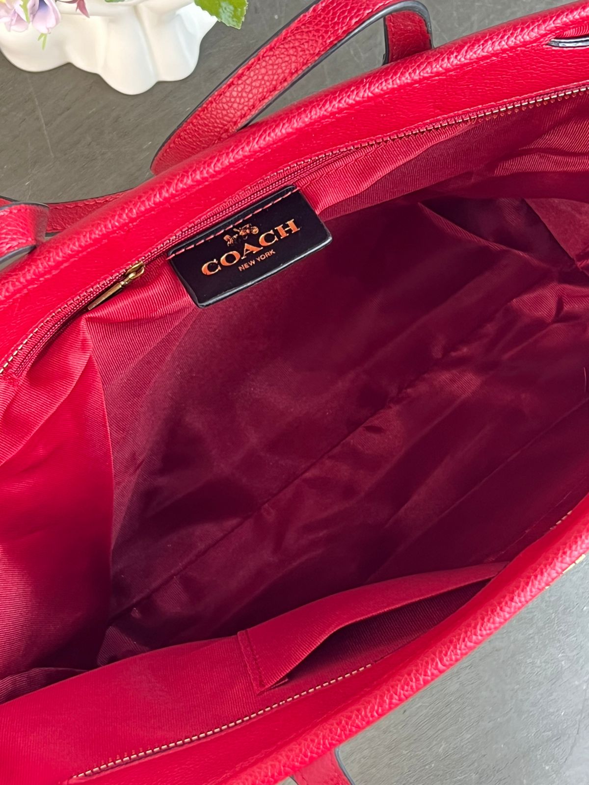 BOLSA COACH GRANDE CEREZAS CAFE/ROJO