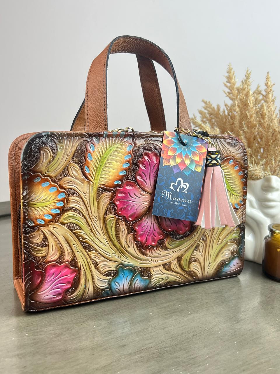 MAOMA CROSSBODY FLORES FIUSHA/BEIGE
