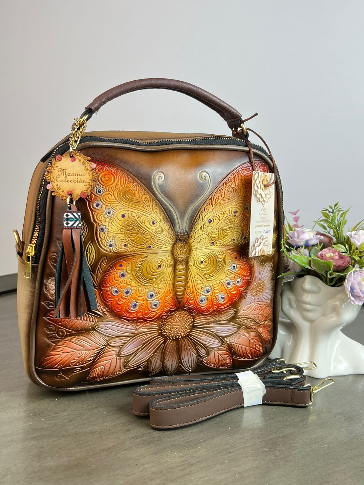 MAOMA GDE ANDREA CAMEL MARIPOSA AMARILLO/NARANJA