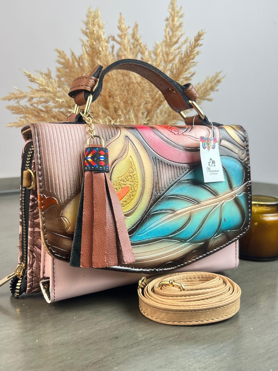 MAOMA DELIA DOBLE ALCATRACES ROSA SUAVE/TONOS AZUL