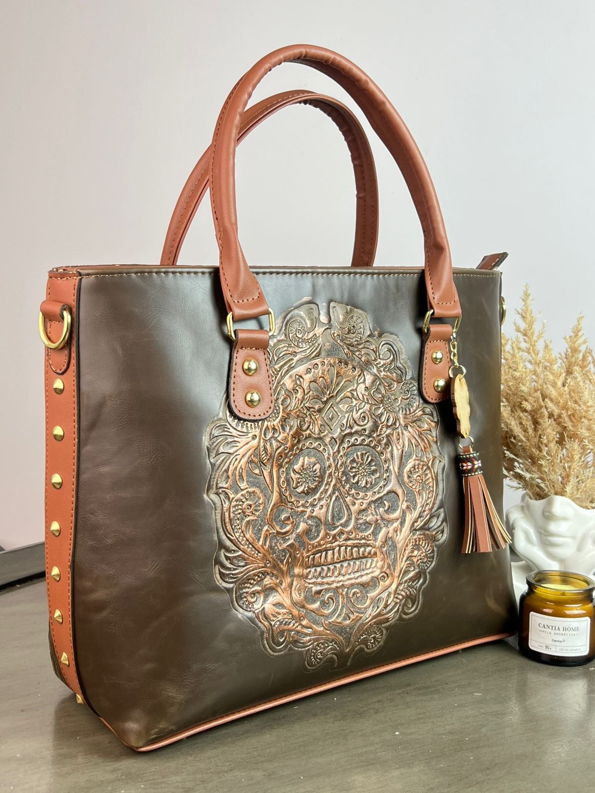 MONTECARLO CINCELADA CALAVERA CHOCOLATE/ESPALDA BRONCE