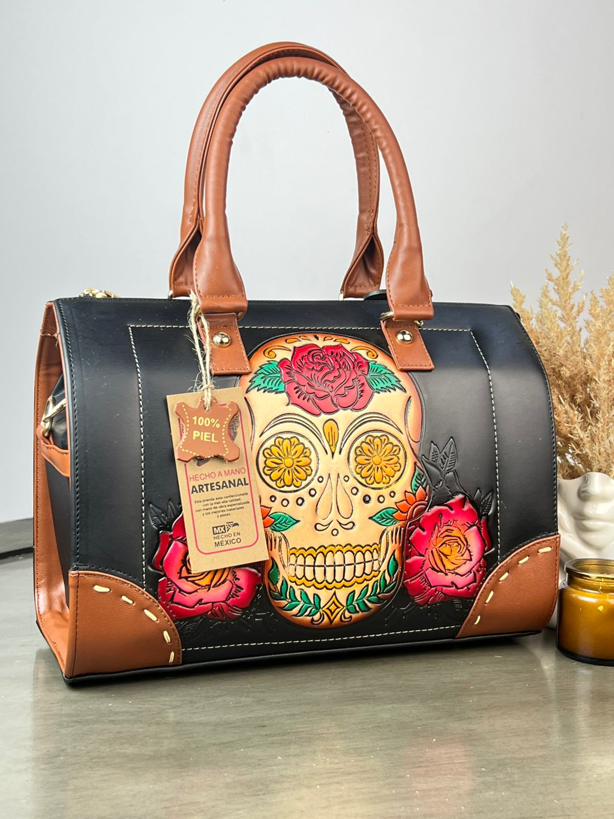UB MOD ARTESANAL BAÚL CALAVERA NEGRO/CAMEL