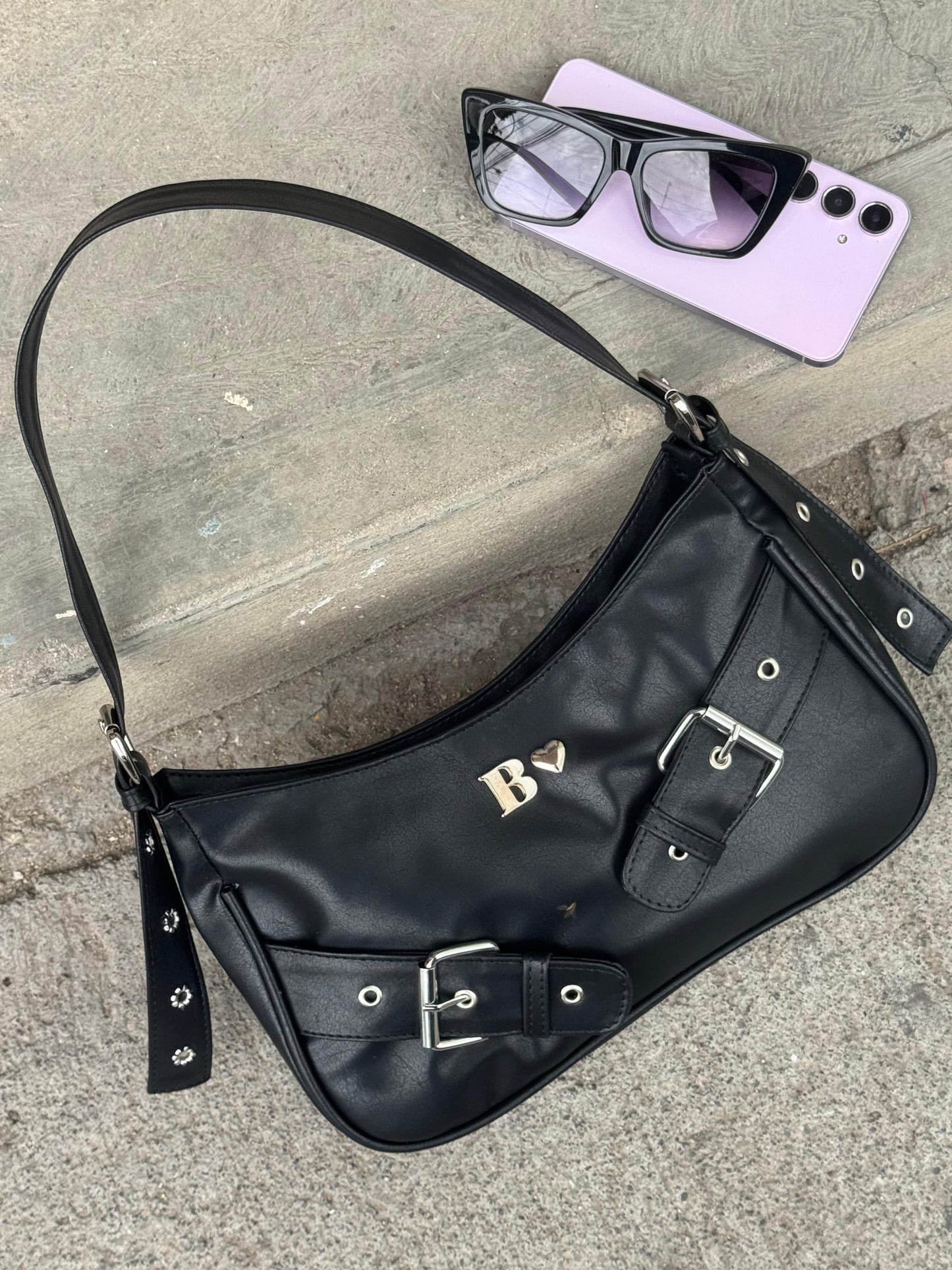BOLSO FREYA NEGRO H/PLATA