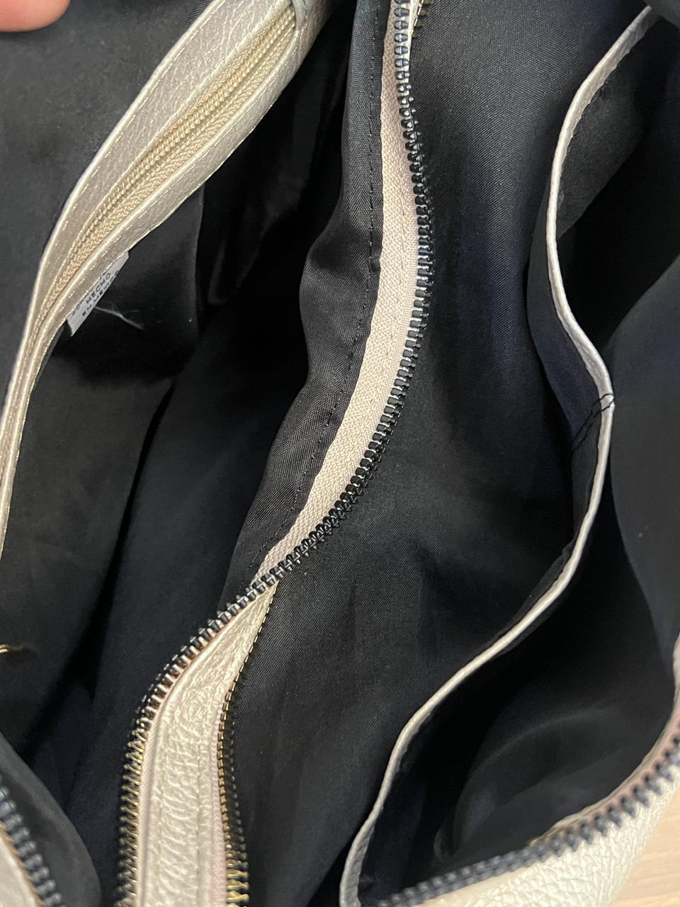BOLSO PIEL SUIZA ACERO METALICO