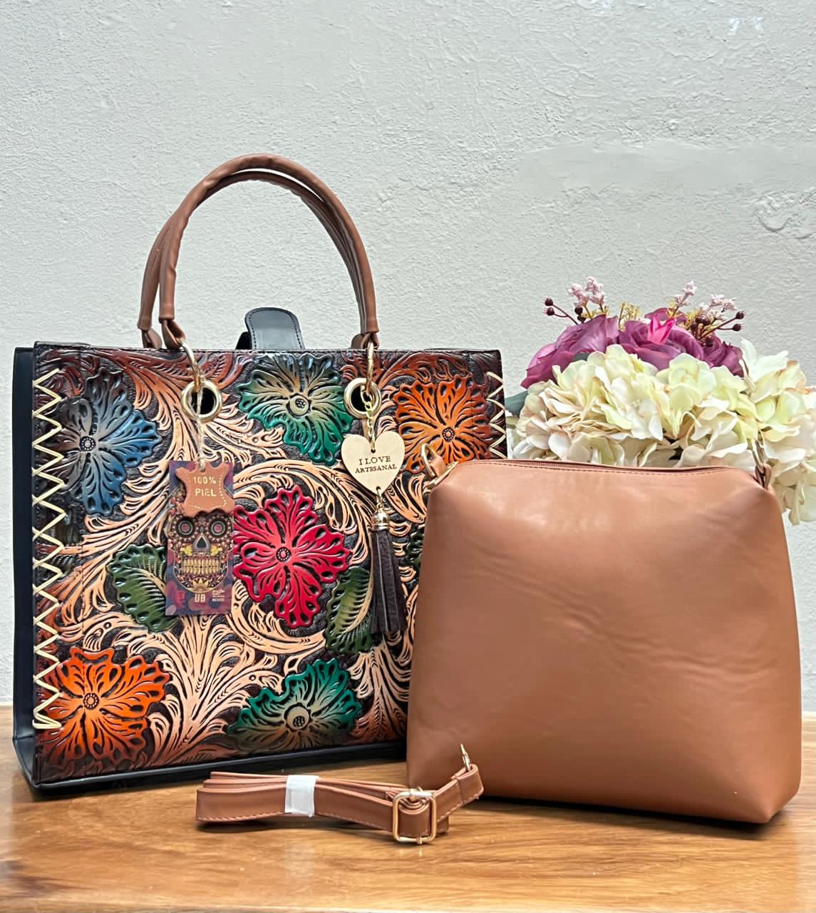 UB DUO ARTESANAL COMBO FLORES CAMEL