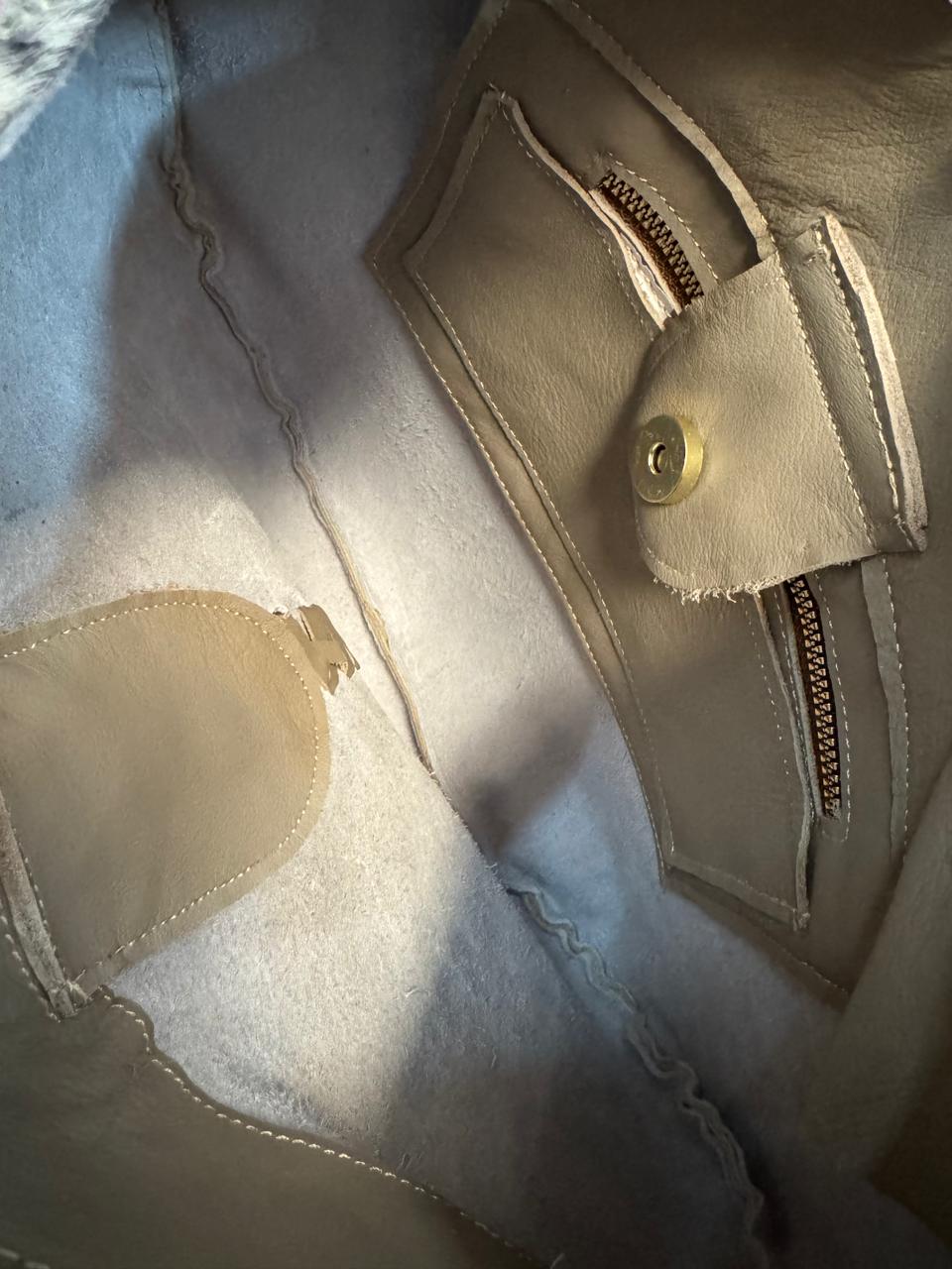 BOLSA ALYSSA PINTADA BARBAS CAFE