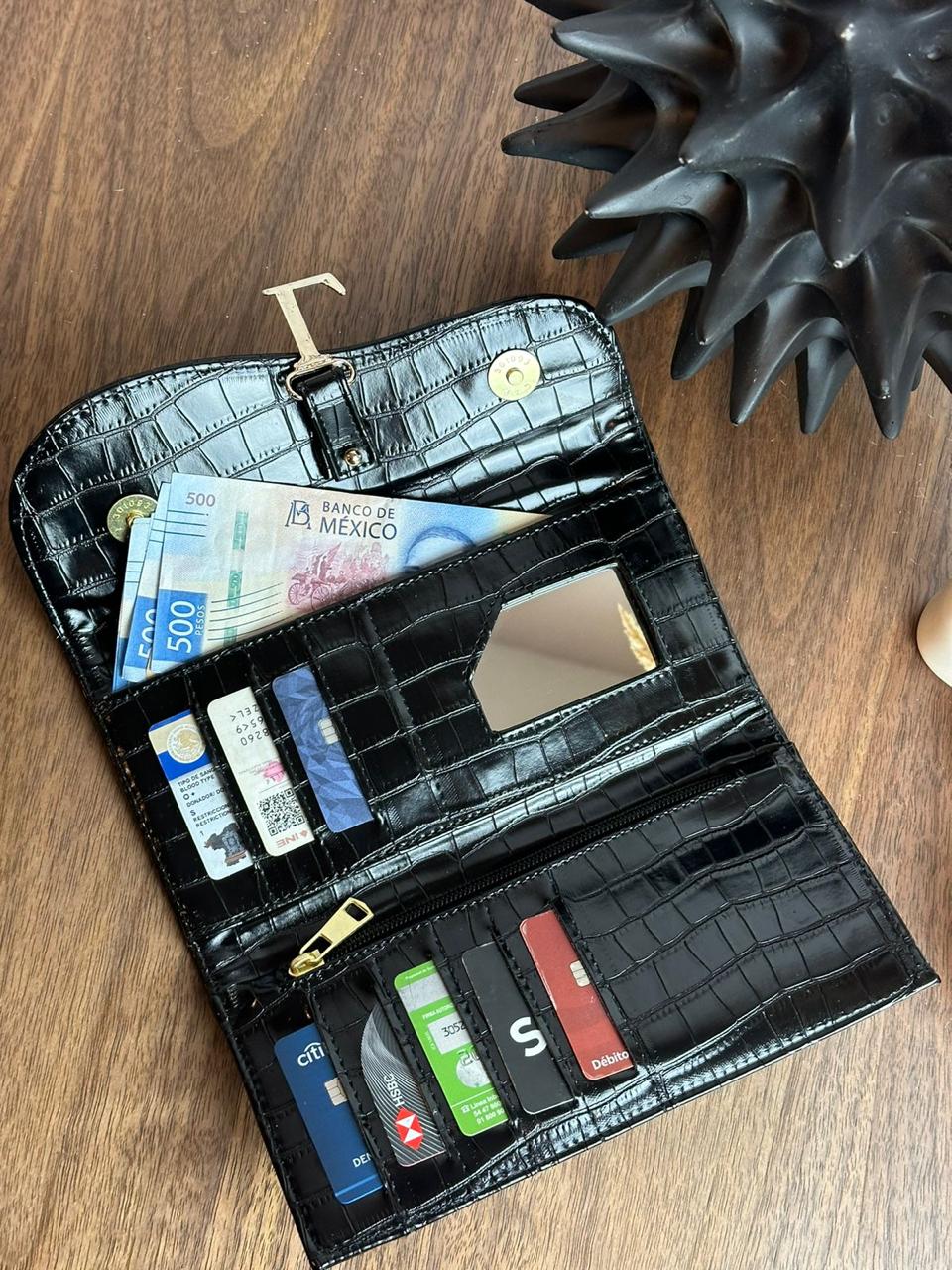 CARTERA FINA NEGRO VIBORA