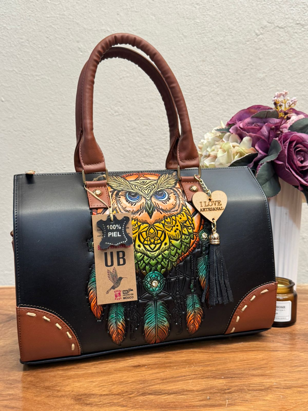 UB MOD ARTESANAL BAÚL BUHO NEGRO/COLORES