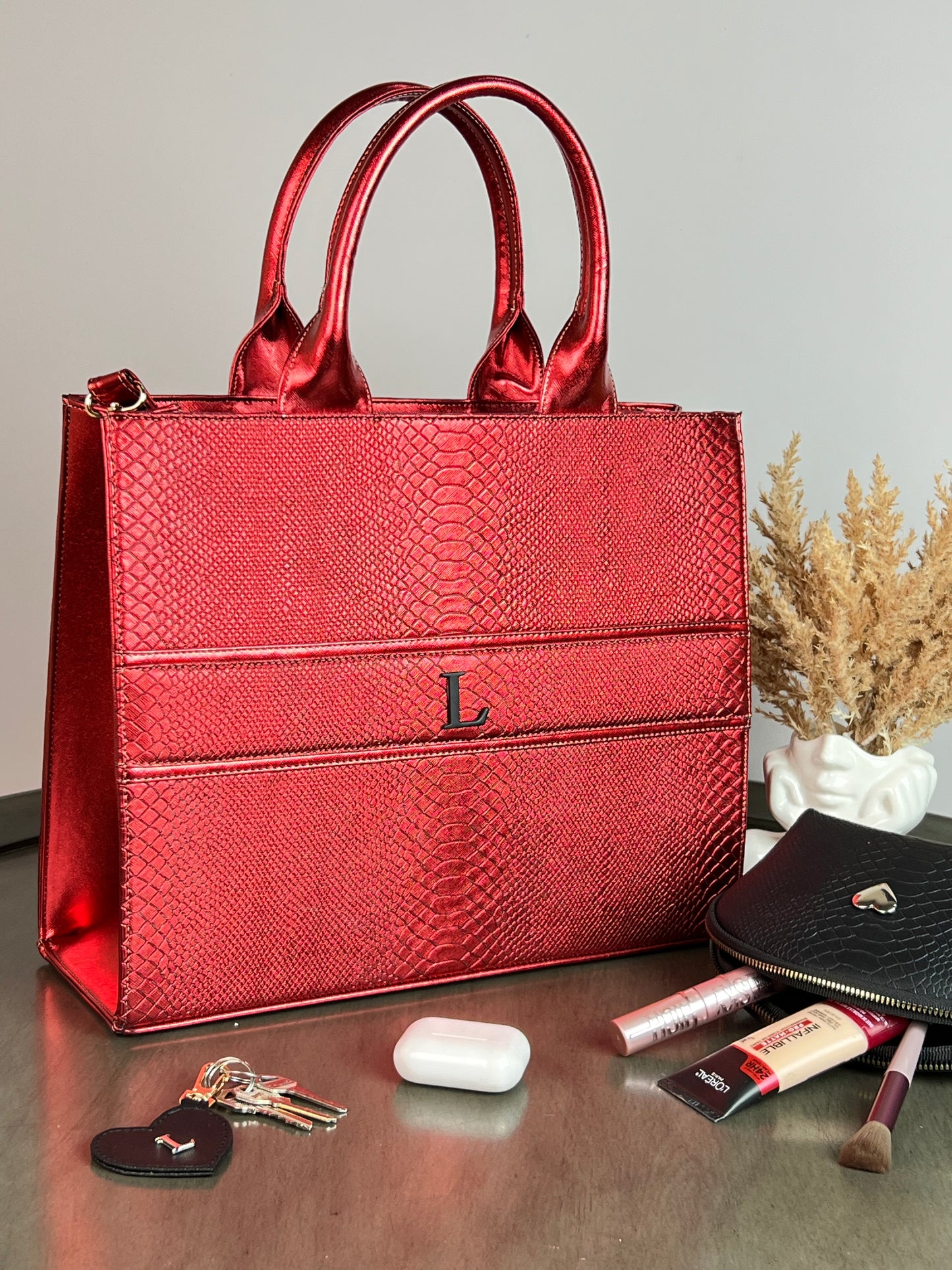 TOTE CLASICA GDE ROJO METÁLICO