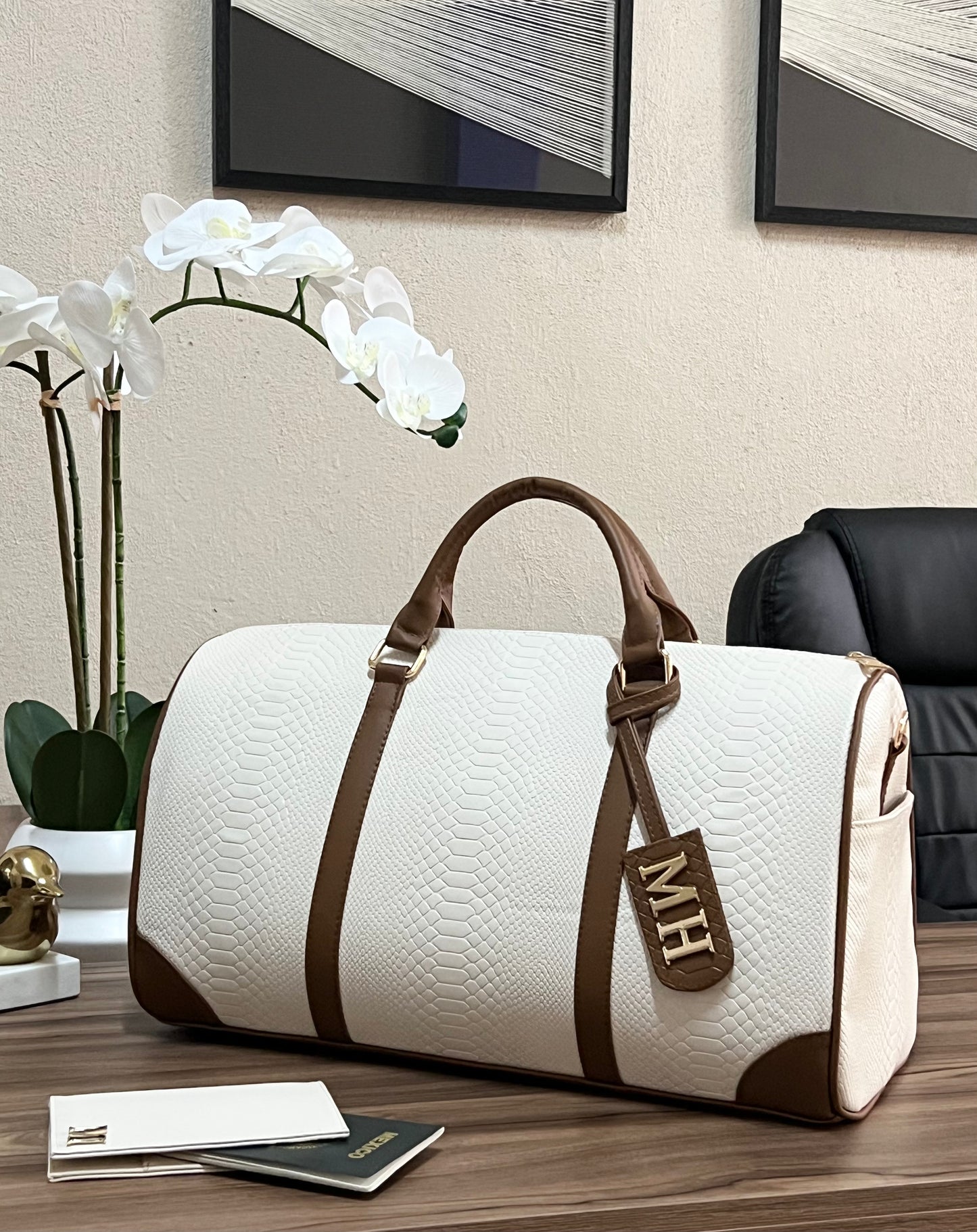 MALETA LCON TAG LATERALES HUESO/CAMEL