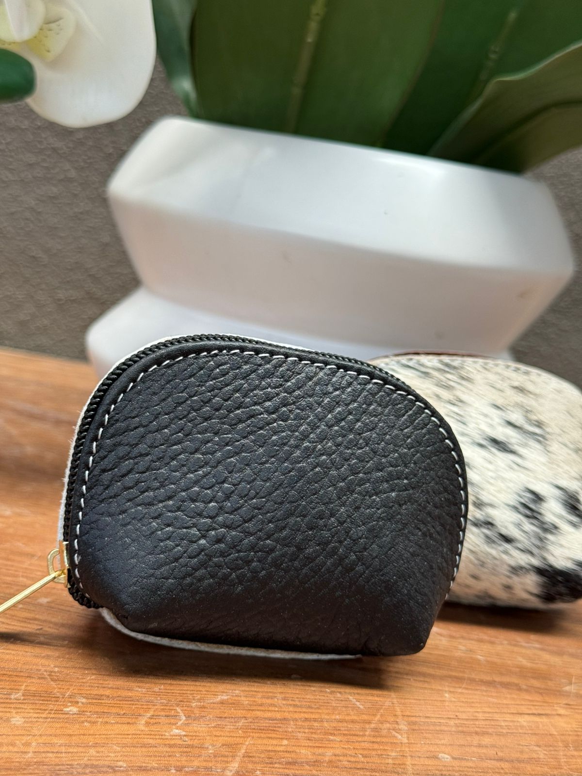 MINI MONEDERO PELO NEGRO