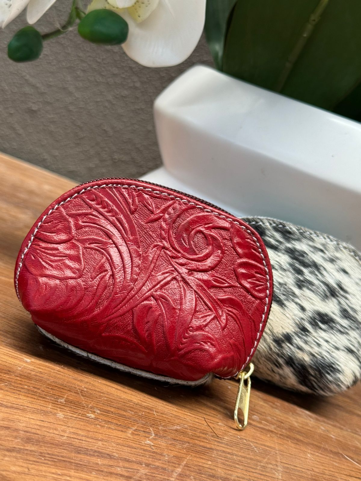 MINI MONEDERO PELO ROJO