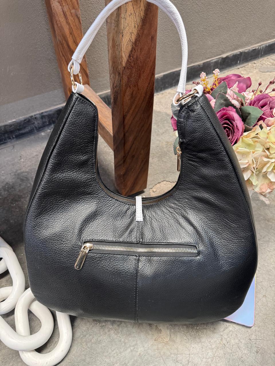 BOLSO 100% PIEL ASIA MIEL EFECTO/BLANCO