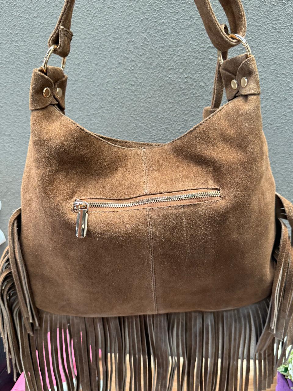 BOLSO GAMUZA DE PIEL BULGARIA CAMELLO