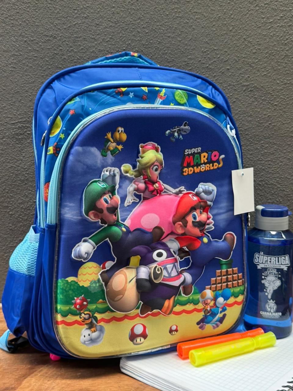 MOCHILA ESCOLAR INDIVIDUAL SUPER MARIO