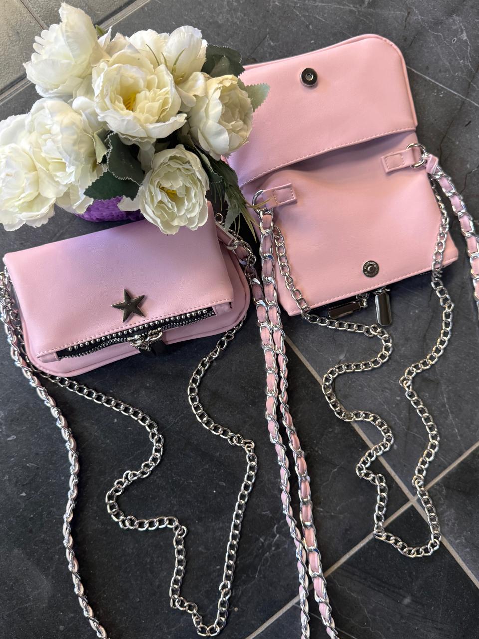 AMONET MINI ROSA PETALO H/PLATA