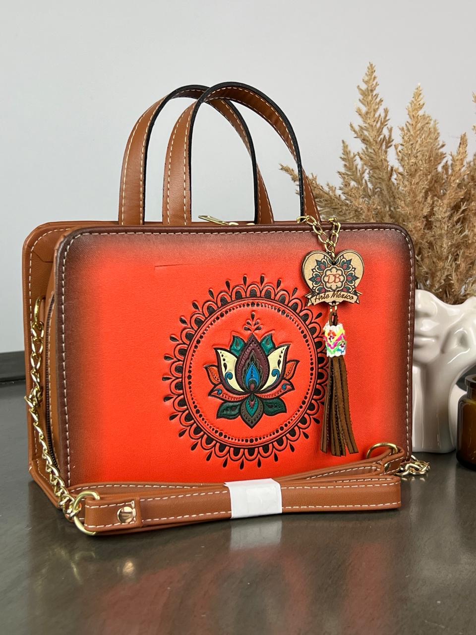 DB CROSSBODY FLOR  DE LOTO ROJO