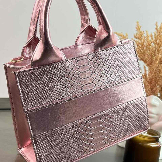 TOTE CLASICA MINI ROSA CLARITO METÁLICO