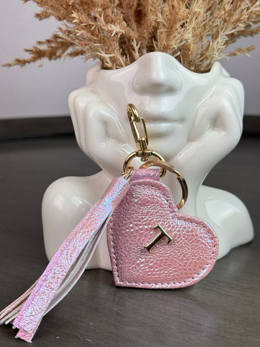 LLAVERO CORAZON SIRENA ROSA
