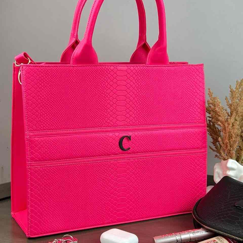 TOTE CLASICA GDE ROSA NEON