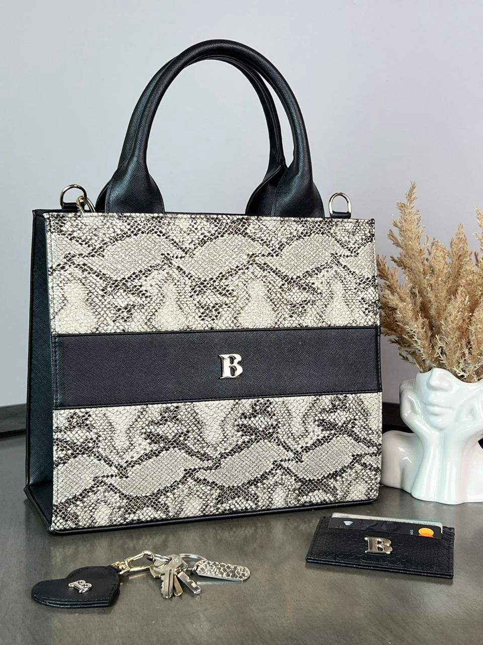 TOTE CLASICA MEDIANA SILVER VINTAGE
