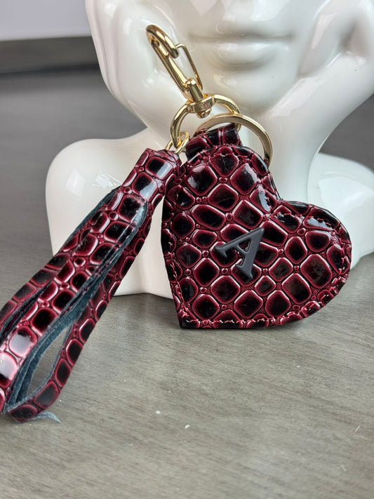 LLAVERO CORAZON BURGUNDY