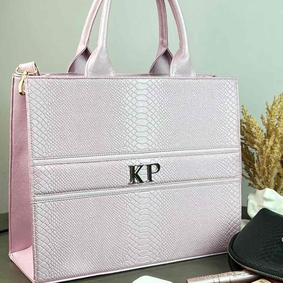 TOTE CLASICA GDE ROSA BRILLOSO