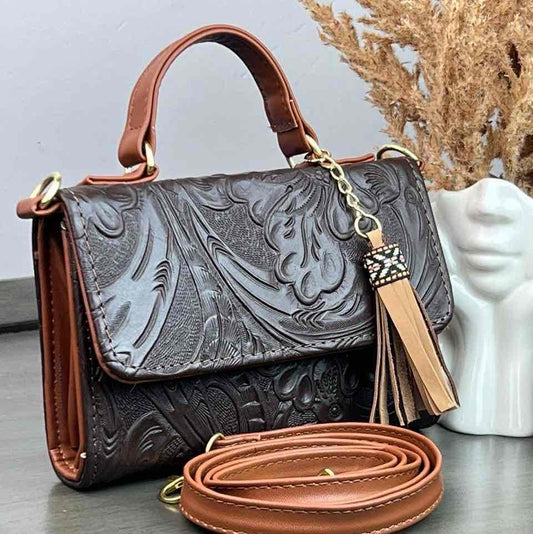 CROSSBODY DELIA 1 CHOCOLATE PIEL