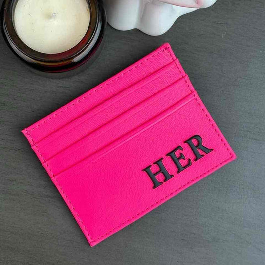 TARJETERO LISO ROSA NEON