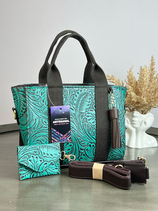 BOLSA ARI FLORES VERDE
