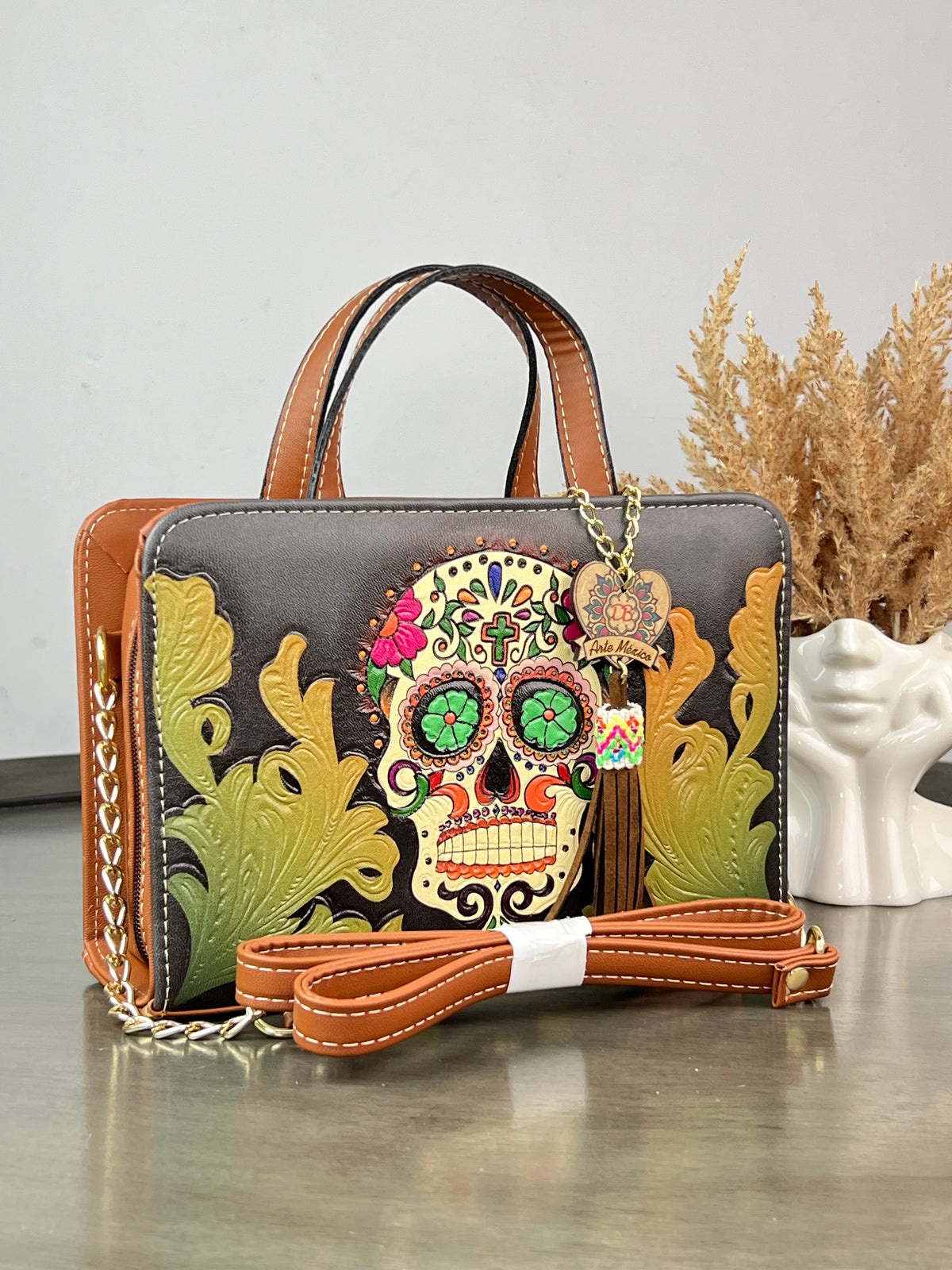 DB CROSSBODY CALAVERA GRIS