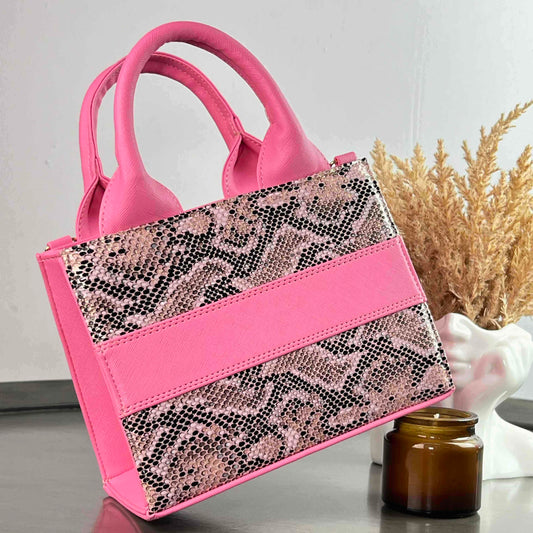 TOTE CLASICA MINI ESPECIAL ROSA POP/NEGRO