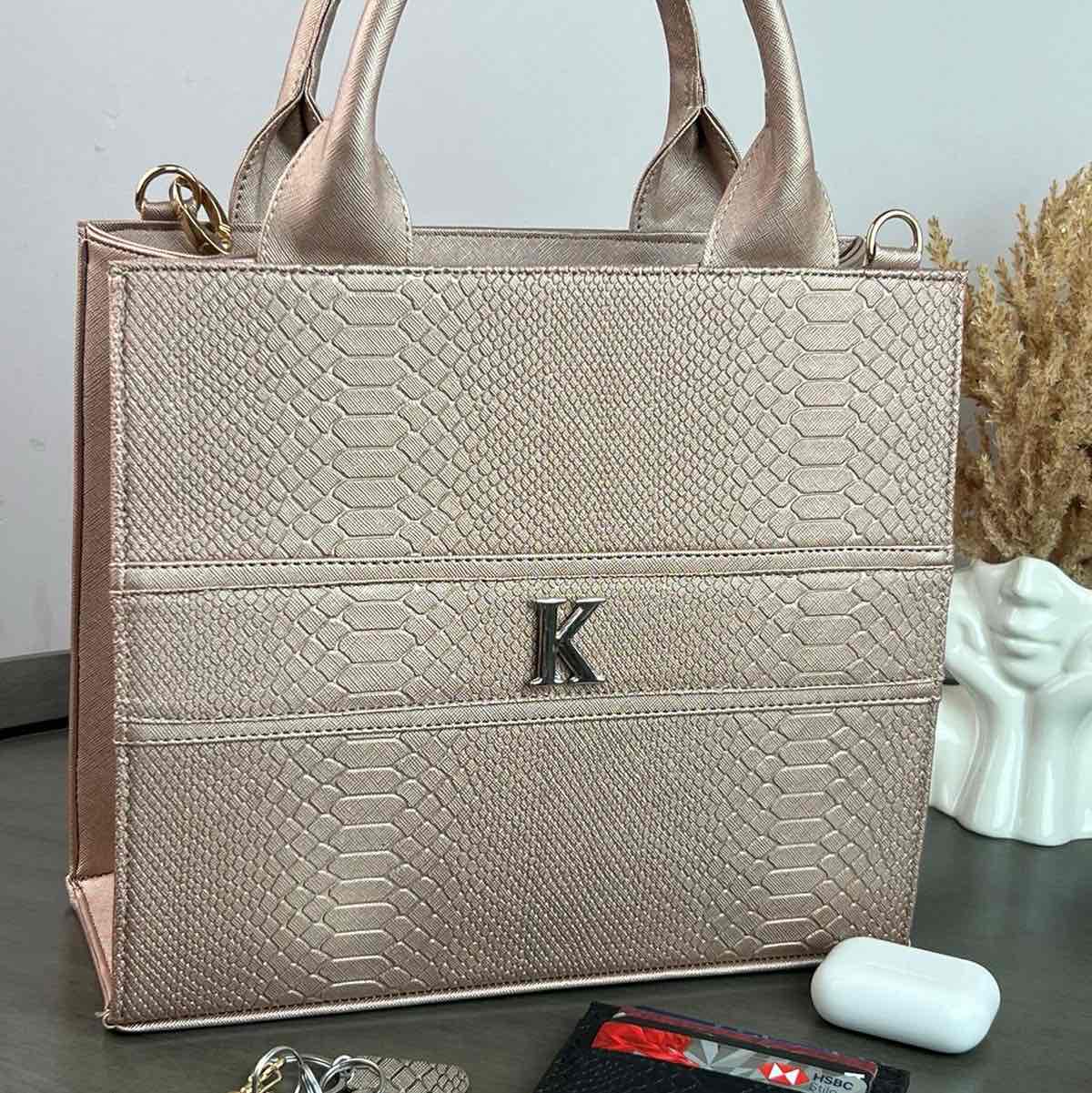 TOTE CLASICA MEDIANA ORO ROSADO