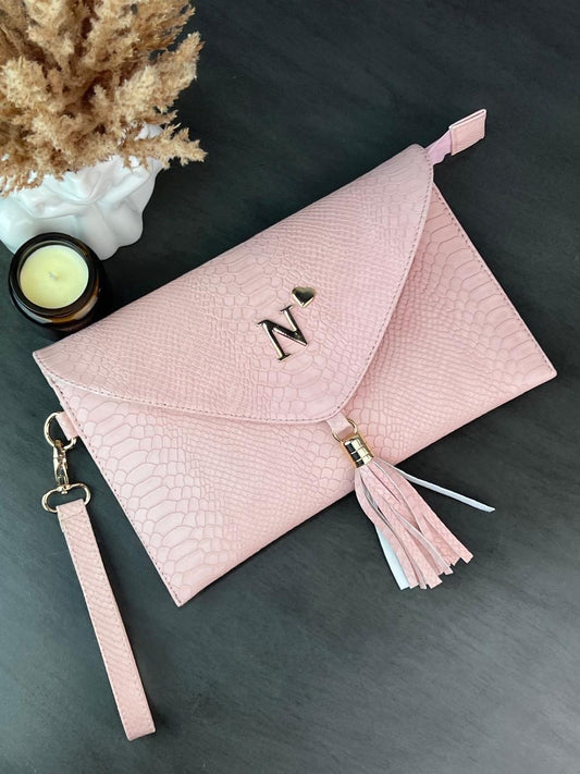 CLUTCH FINO PITON ROSA