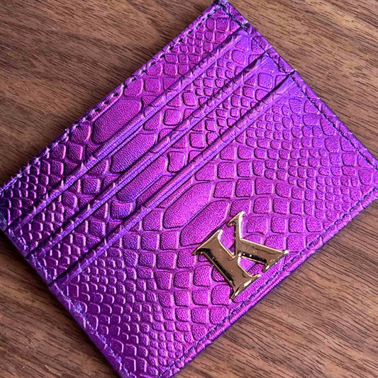 TARJETERO VIBORA MORADO METALICO