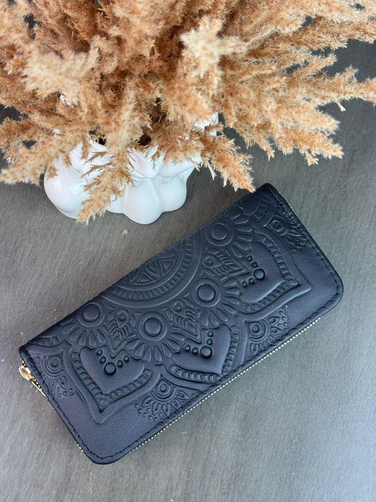 CARTERA 1 CIERRE MANDALA NEGRO PROFUNDO