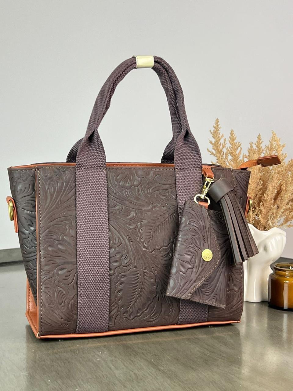 BOLSA ARI FLORES CHOCOLATE
