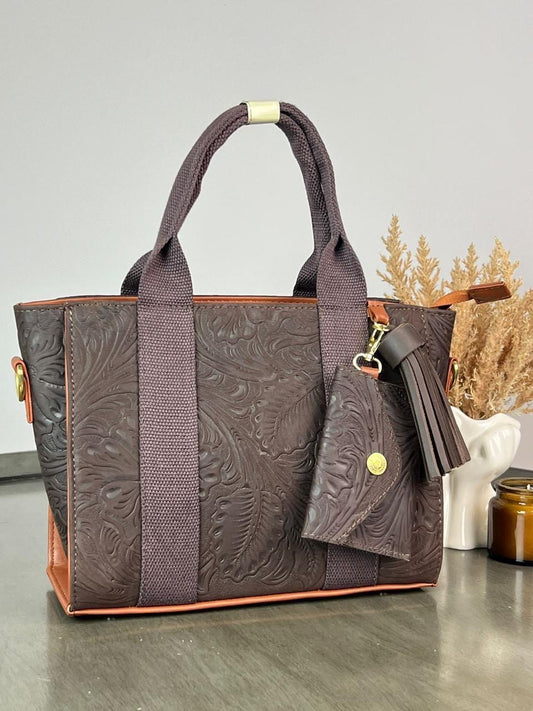 BOLSA ARI FLORES CHOCOLATE