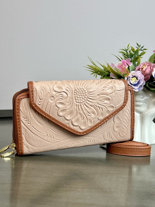 CARTERA PIEL TAPA MAQUILLAJE MATE