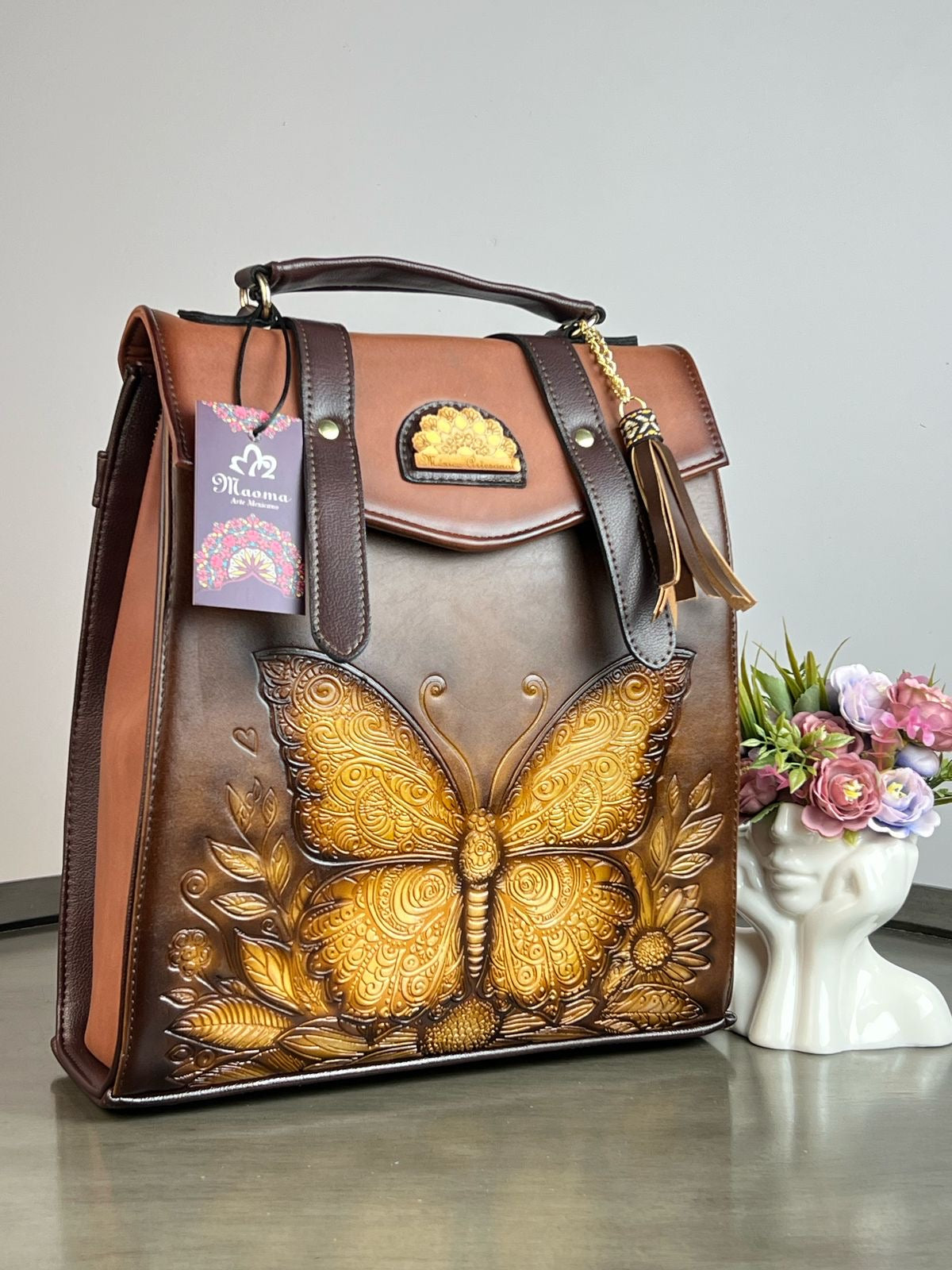MAOMA GDE MOCHILA SANDY MARIPOSA AMARILLO
