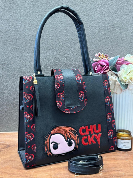 BOLSA BROCHE PERSONAJE CHUCKY NEGRO